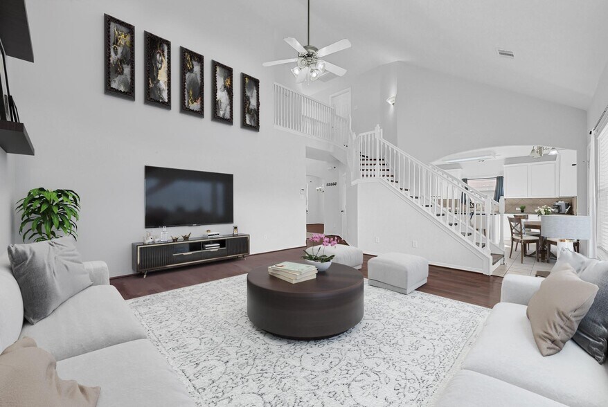 Family Room Living Room with Open Floorplan virtual rendition - 811 Belvedere Dr