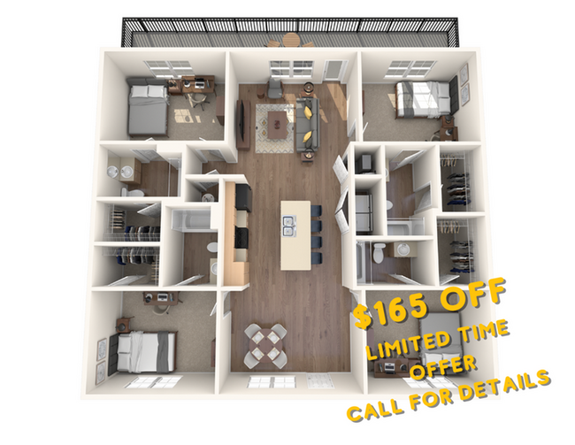 4x4 Flat_floor_plan - Wildwood Lubbock