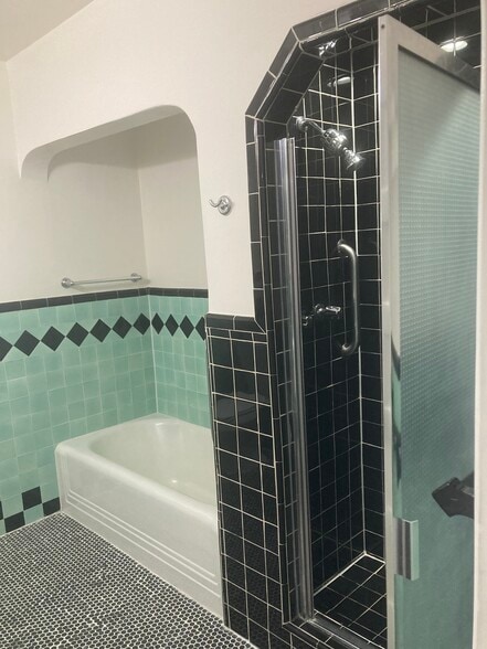 Enclosed illuminated shower and bathtub - 2423 St George St