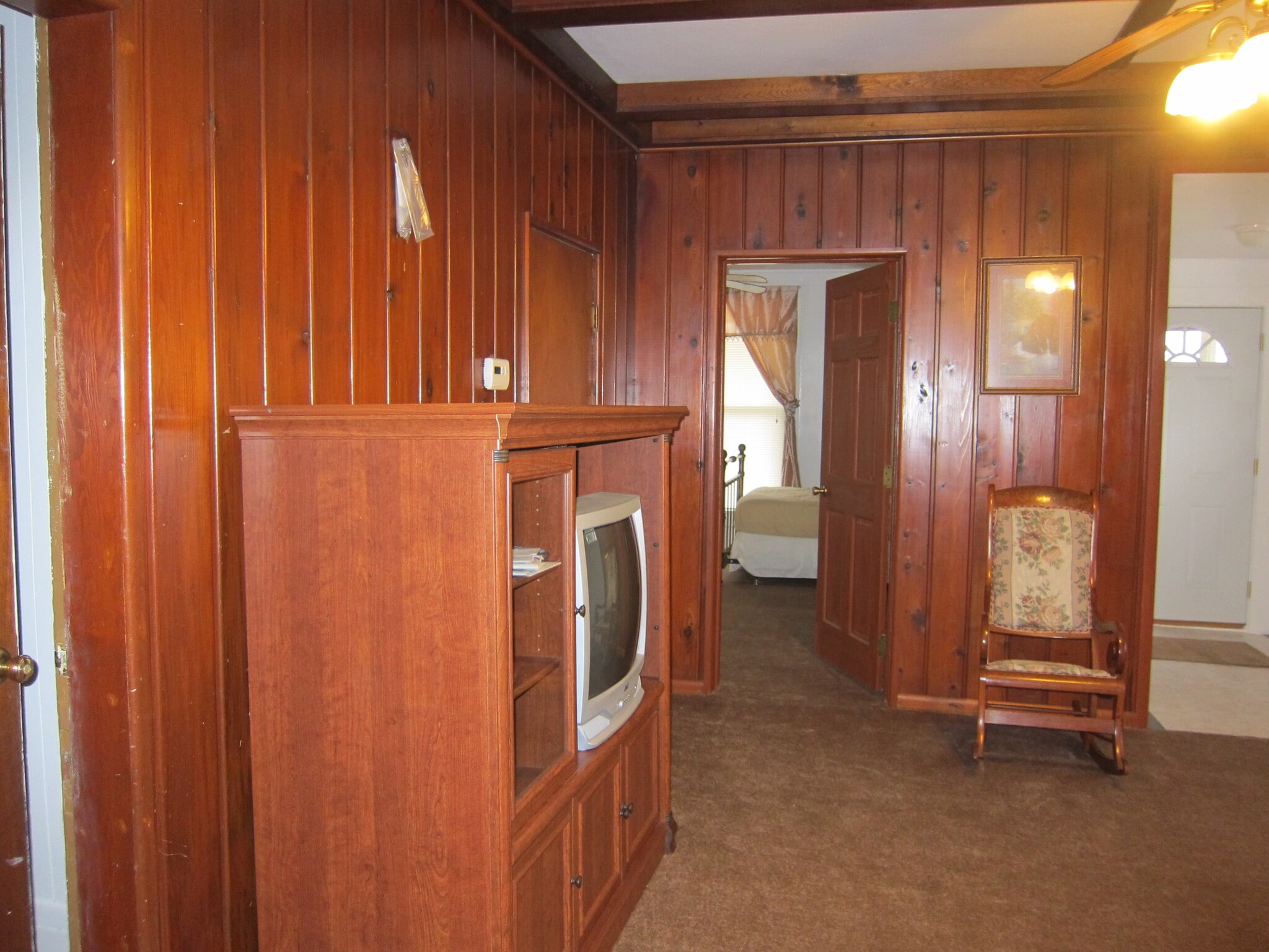 A view looking into bedroom #1 from the family room. - 1445 South Center Street