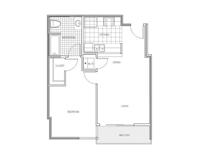 Sorrento 1x1 floor plan PR SM Sorrento LLC - PR SM Sorrento LLC