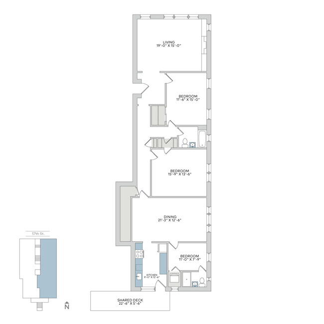 Floorplan - 1413-15 E. 57th