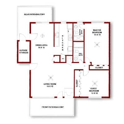 2 Bed 2 Bath - Hillmark Apartments