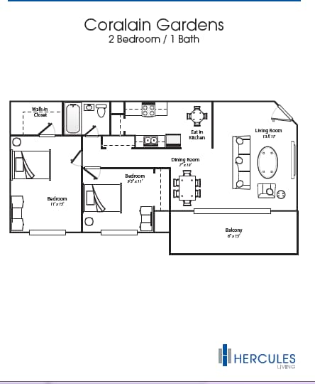 Floorplan - Coralain Gardens Apts