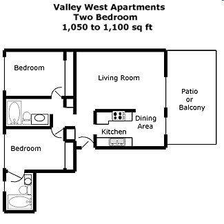 2BR/2BA - Valley West Apartments