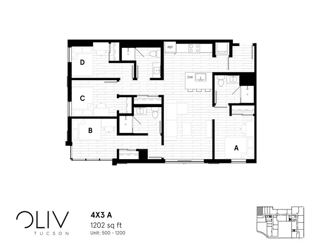 Four Bedroom Floor Plan - oLiv Tucson