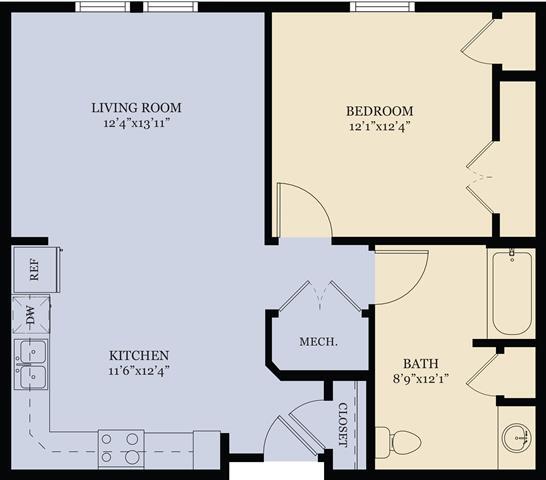 Floorplan - A Place for Us Housing Senior Apartments