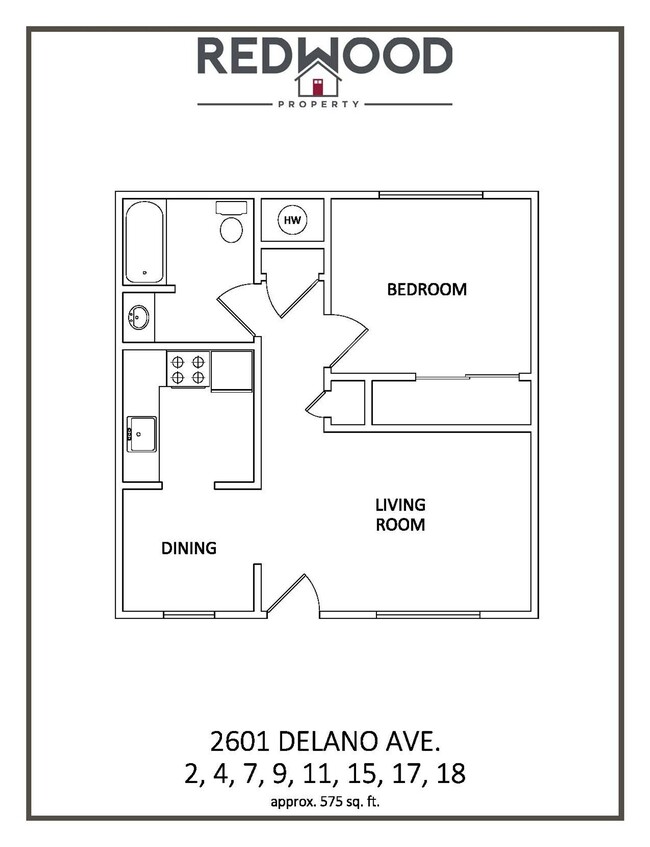 Floorplan - 2601 Delano Ave