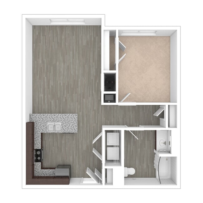 1 Bedroom, 1 Bath, 732 sq. ft. - Rockwell Place Senior Apartments