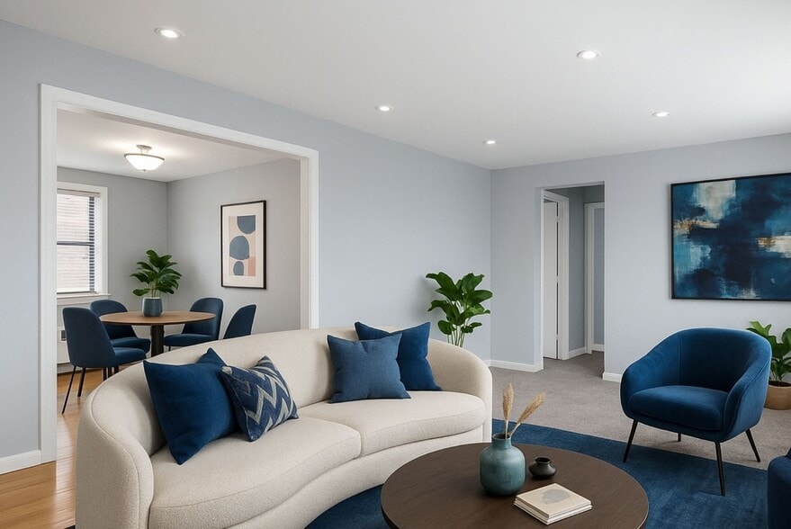 Livingroom - The Crossings at Maywood Apartments