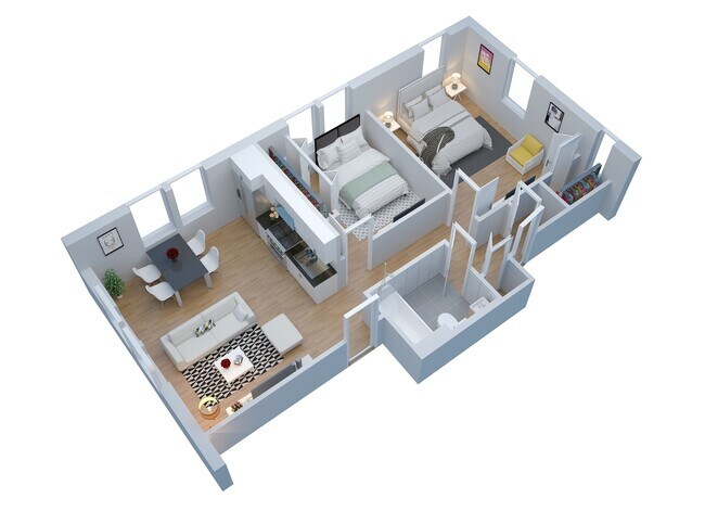 Building Photo - Charming 2 Bed / 1 Bath Top Floor, South-Facing Apartment w/ Roof Deck One Month Free Rent