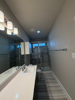 large walk in shower in master bath - 521 Peace Dr