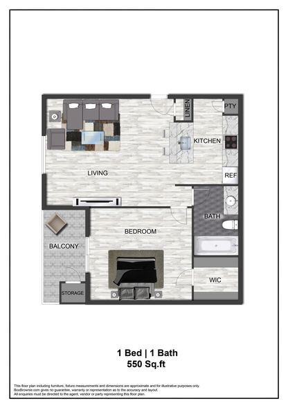 A1- 1 bed 1 bath 550 sq ft.jpg - Forest Ridge