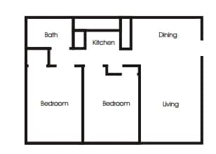 2BR/1BA - River Run Apartments