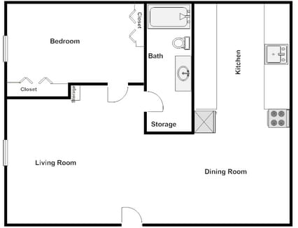 1BR/1BA - West End Apartments