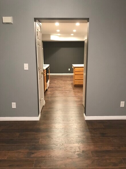 View into kitchen/dining room from living room, all new hardwood floors throughout - 434 W 7th Street