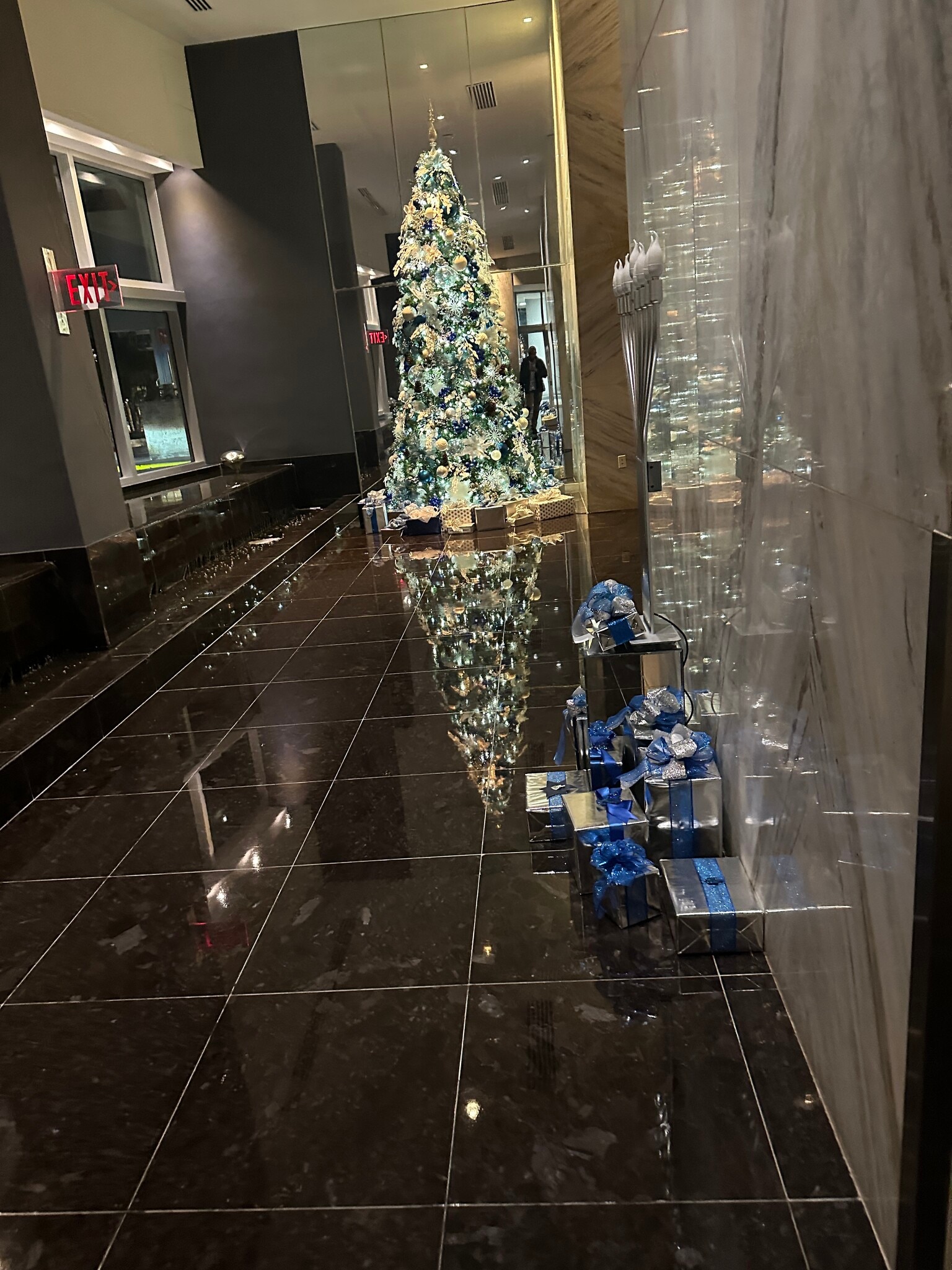 Lobby w/ Christmas decor - 325 S Biscayne Blvd