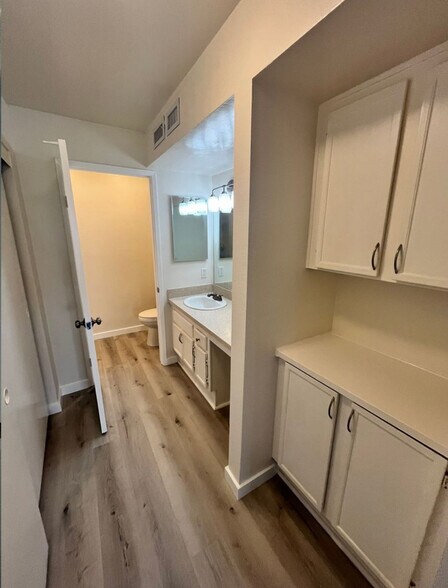 Vanity included in bathroom. Storage for linens. - 3980 Faircross Pl