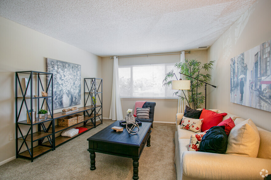 2BR-2BA_1,142sf Living Room - Woodlake Park Apartments