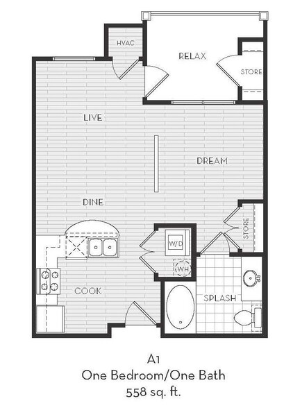 Dalian 151 - A1 - 1 Beds - 1 Baths - 558 Sq. ft. - Dalian 151