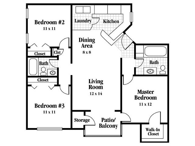 Three Bedroom, Two Bath - Cypress Cove