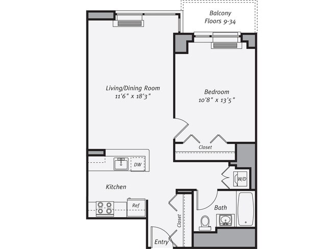 Floorplan - Avalon Riverview South Tower