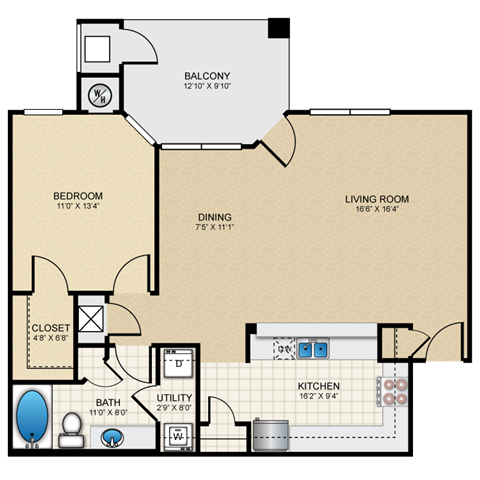 Floorplan - The Claremont Apartment Homes