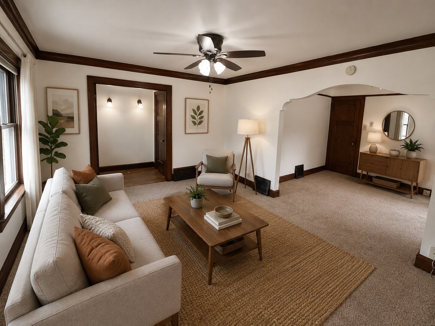 Virtually Staged Living Room - 2176 S 64th St