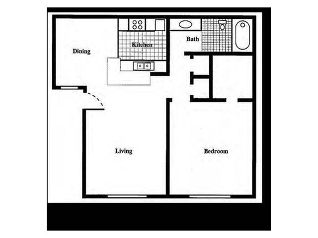 1 Bed - Woodhollow Apartments