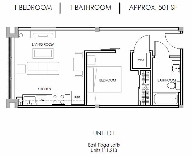 Floorplan - East Tioga Lofts