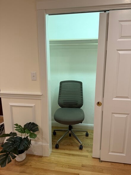 living space closet - with office chair for desk with removable arms - 382 Riverway St