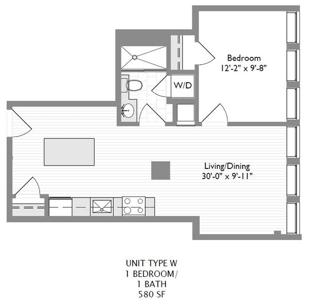 1-Bedroom 1-Bathroom | 580 sqft - ICON