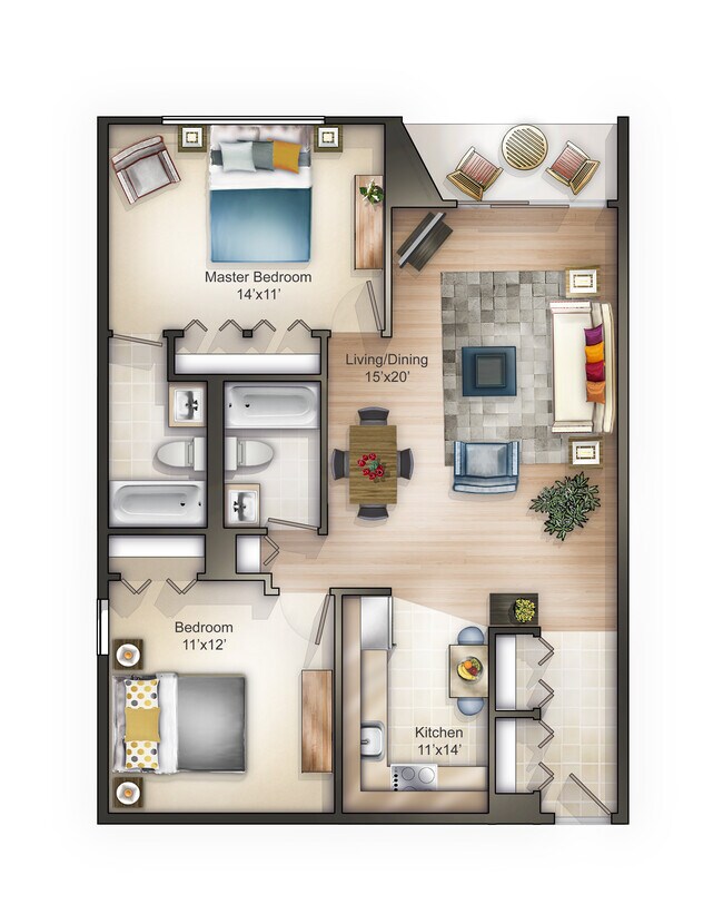 Floorplan - Highland Plaza Apartments