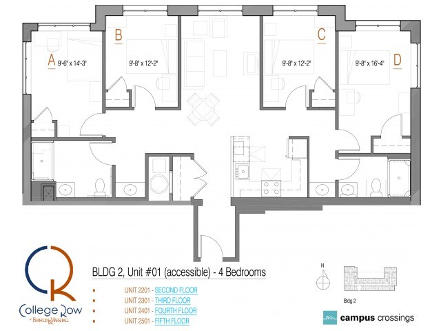 4 Bedroom - Campus Crossings at College Row