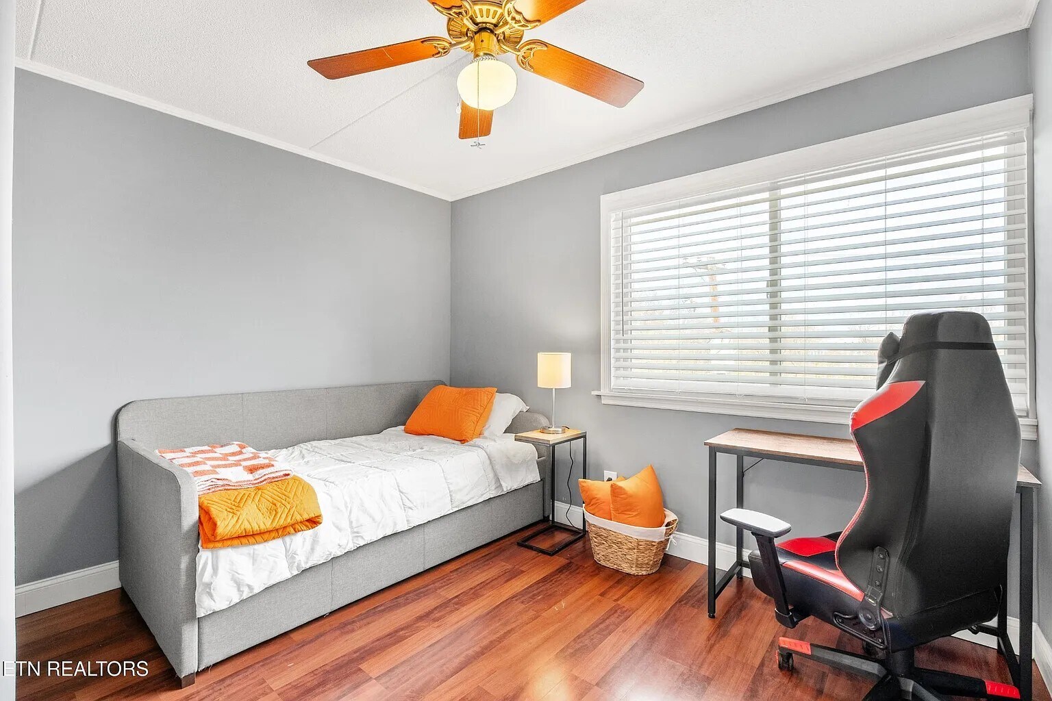 #1 Bedroom: Twin Trundle Bed, Portable A/C Unit, Ceiling Fan, Desk, Chair, Night Stand W/Lamp, Rug - 2718 Painter Ave