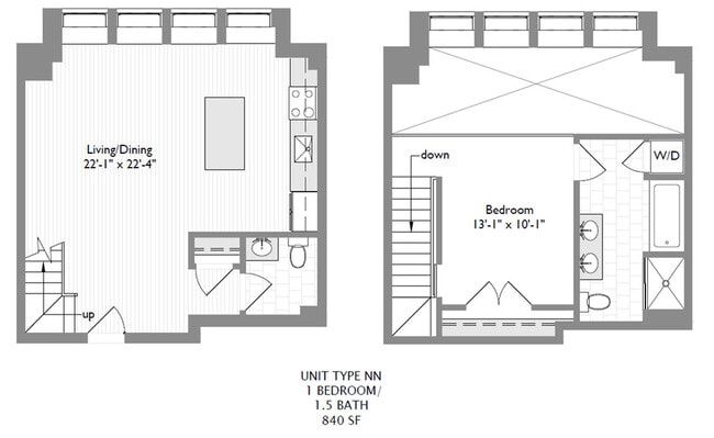 1-Bedroom 1.5-Bathroom | 837 sqft - ICON