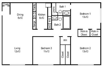 3BR/1.5BA - Summer Place Apartments