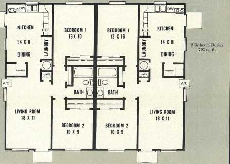 Floor Plan (2 Bedroom) - Treece Meadows