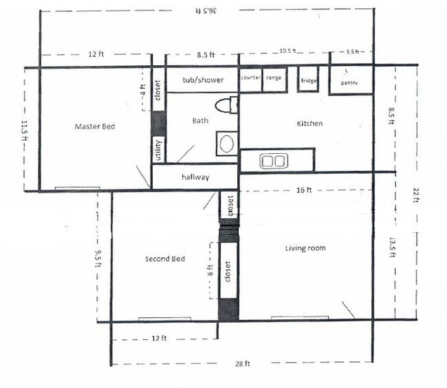 Floorplan - Town Creek Apartments