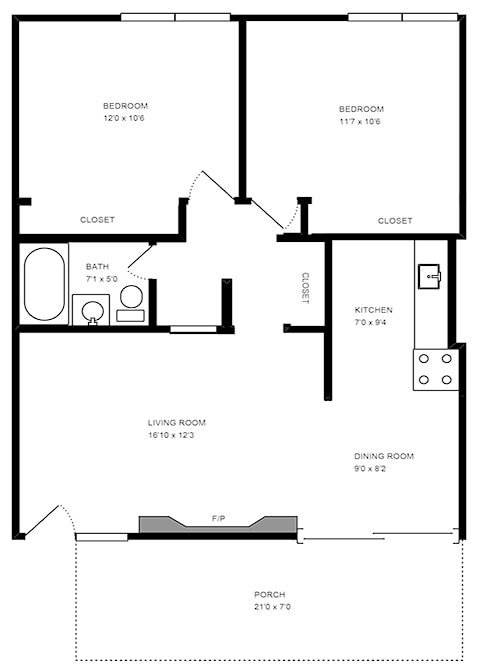Floorplan - 1140-60 S. Bellaire