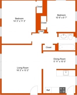 2BR/1BA - Park Towne Apartments