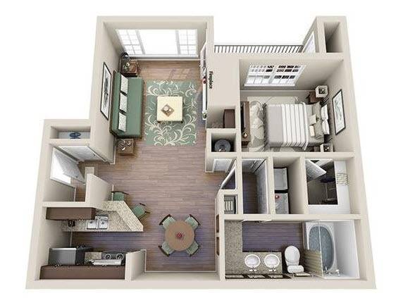A1 1X1 834 SQ FT - River Vista
