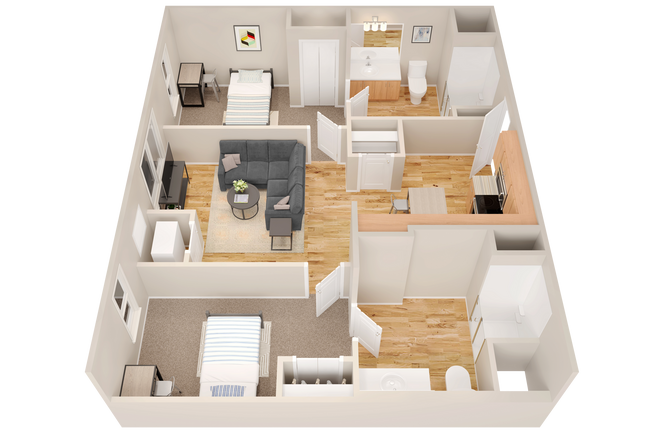 B1: 2BD | 2BA | 656 SF - Radius