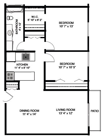 2BR/1BA - Geneva Place Apartments