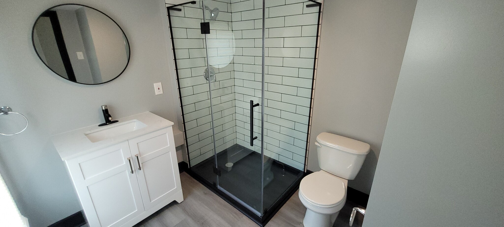 Full bath second floor with subway tiled surround with large shower - 220 Prospect Ave