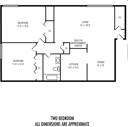 2BR/1BA - Lakeside North