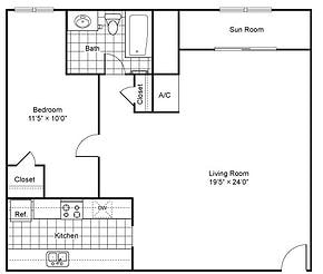 1BR/1BA - Duval Court Apartments