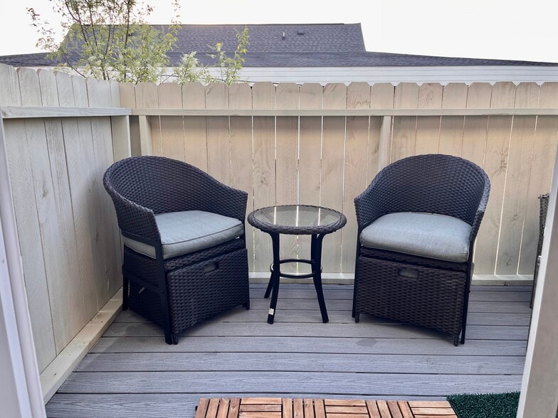 Balcony view from patio door. - 305 Green Briar St