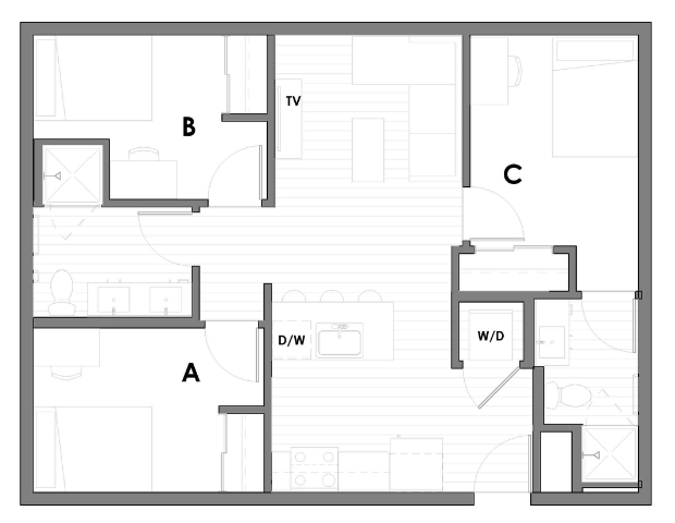 Explore the smart design of this contemporary apartment layout, crafted for modern living. - Muse on Main