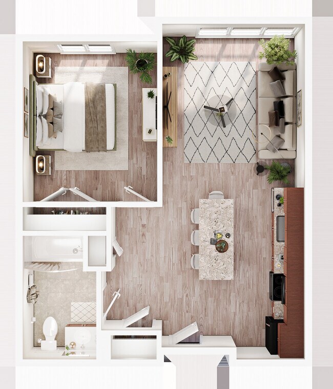 1 Bedroom, 1 Bathroom - 664 Sqft - Oliver Station